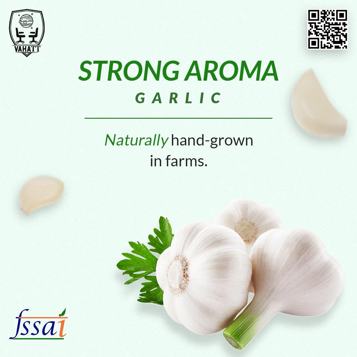 hand-grown Strong Aroma Garlic from India.