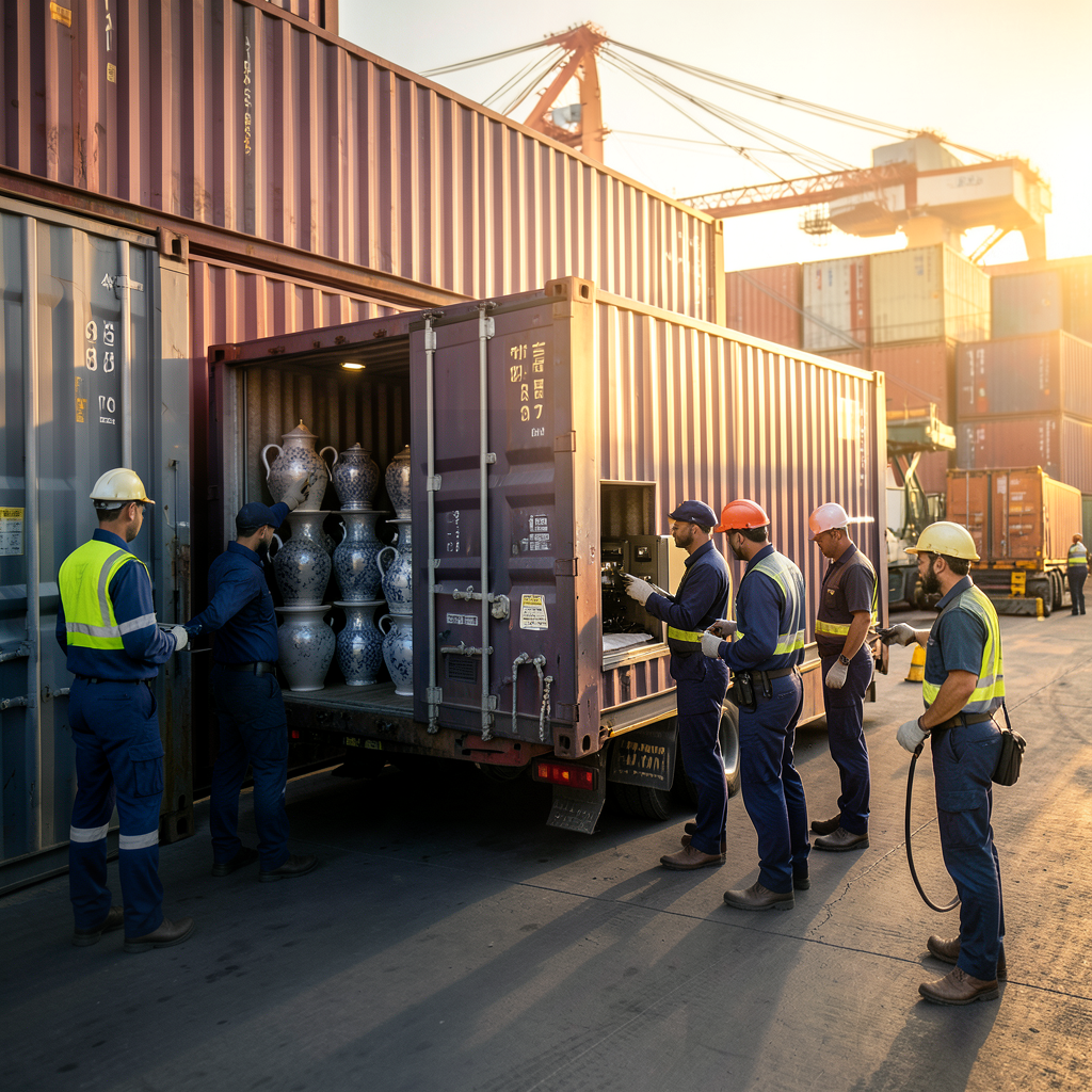 EXPORT TEAM OVERSEEING MULTI-CONTAINER LOADING OPERATIONS